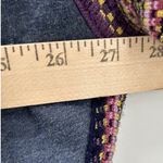 Natural Life Blue Aztec Trim Sweatshirt Womens S/M CrewNeck Long Sleeve Raw Edge Photo 5