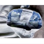 Current/Elliott Light Wash Bleached Denim Raw Edge Naval Mini Skirt Sz 25 Photo 5