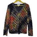 Coldwater Creek Coldwater Velvet Burnout Blouse Size M Sequin Floral Fairy Whimsigoth Grunge Y2K Photo 0