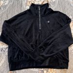 Champion SMALL C SATIN BLACK VELOUR QUARTER ZIP Photo 0