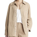 Vince NWT  Designer Cotton Twill Snap Front Button Up Top Photo 0