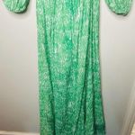 Jonathan Simkhai Adelaide Green Floral Print Satin Cutouts Maxi Dress size XS Photo 5