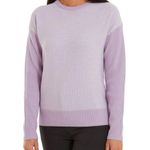FootJoy Golf Women’s Lilac Purple Wool Blend Crew Neck Cable Ribbed Sweater XL Photo 0