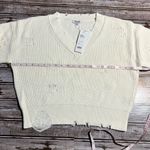 525 America  Distressed Shaker V neck Shaker Sweater in Chalk Photo 6