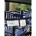 Cato Navy White Geometric Print Bell Bottom Pants Size S Stretch Flare Boho Photo 11