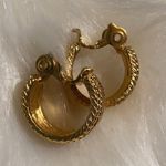 Monet Vintage Signed  Clip On Huggie Hoop Earrings Photo 4