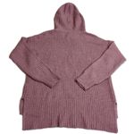 Rachel Zoe  Sweater Womens Small Pink Ribbed Knit Hooded Tunic Cotton Blend Photo 1