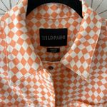 Wildfang Peach White Checkered Jumpsuit Orange Size XS Photo 3