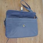 Italian Made Vintage Grey Leather Turnlock Close Shoulder Bag Gray Photo 3