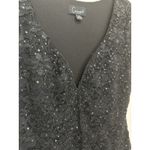 Connected Apparel  Black Sequin Lace Cocktail Dress 14 V Neck  Holiday NYE Party Photo 1