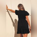 Lulu's Black Mini Dress with Ruffle Sleeves Size M Photo 1