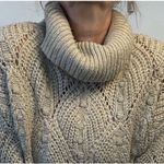A New Day Chunky Cozy Cable Knit Turtleneck Sweater Beige Textured Winter Women's Large Photo 2