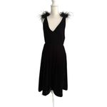 A loves A Black Feather Velvet Cocktail Midi Dress Size M NEW NWT Photo 7