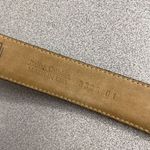 WCM New York Womens Leather Belt Medium Gold Toned Embossed Italian Dress USA Black Photo 6