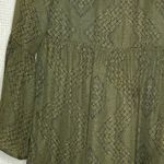 Lace Up Tunic Dress Top Green Size M Photo 4
