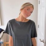 Zenana  Black Faux Leather Short Sleeve Crop Top Photo 0