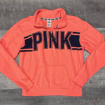 PINK - Victoria's Secret  Quarter Zip Pullover Sweatshirt Women XS Neon Pink Orange Photo 0