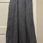 A New Day Women's A Line Skirt Navy Blue Pinstripe Size Small Preppy Coastal Photo 0