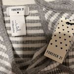 Forever 21 NWT szS Adjustable straps faux wrap high waisted grey white jumpsuit Photo 4