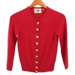 Twisted Heart Gold Logo Button Red 100% Cashmere Cardigan Sweater P Size undefined Photo 0