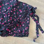 For Love & Lemons pink black floral print tie wrap belted ruffle skort Photo 3