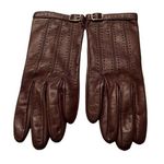 Saks 5th Avenue Saks fifth Avenue genuine leather silk lined brown gloves perforated size 7 Photo 0