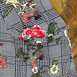 Jeuvre Floral Ruffle Plaid Mock Turtleneck Long Sleeve Blouse Medium Black Photo 9