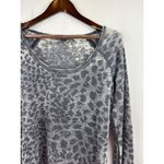 Volcom Women’s Large Gray Long Sleeve Cheetah Print Shirt Photo 1