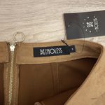 NWT Relish Noless Tan Faux Suede Zip Back Tied Side Slit Mini Skirt Size Small Photo 8