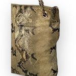 DKNY ᪥ Crossbody Leather Convertible Bag ᪥ Double Chain ᪥ Metallic Python Print Photo 6