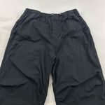 ZARA Black Poplin Canvas Wide Leg Utility Pant L Photo 1