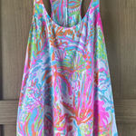 Lilly Pulitzer 100% Silk Sarina Racerback Tank Top in Scuba To Cuba size Small Photo 0