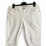 Torrid  Boyfriend Jean Sz 12 Vintage Stretch White Distressed Vacation Summer Photo 4