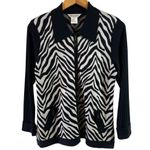 Misook  Black & White Zebra Print Knit Jacket – Size Small Petite Photo 2