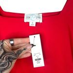 Jun & Ivy NWT Francesca's Red Square Neck Long Sleeve Fitted Bodysuit Small Photo 2