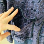 Anthropologie Elevenses by Anthro. Lace Zip Up Jacket Purple/Blue Sz XS Photo 3