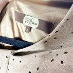 EVA FRANCO Size 4 Taupe Faux Suede‎ Sheath Dress Perforated Floral Print Brown Photo 2