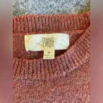 Pinque Gina Crewneck Pullover Striped Sweater Size Medium Fall Soft Cozy Classic Orange Photo 5
