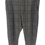 Anthropologie Herringbone Plaid Pull on Pants Size Large Cream Black Red XLP Photo 0