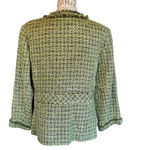 Peck & Peck Size 12 Green Tweed Blazer Jacket Jewel Embellished Career Photo 4