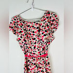 Danny & Nicole Pink Black & Tan Polka Dot Ruffled Open Sleeve Midi Dress Size 4 Photo 2