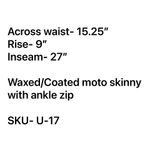 Madewell Skinny Skinny Waxed Coated Moto Jeans Black Ankle Zip Size 29 BO141 Photo 10