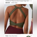 Halara SoftlyZero™ Plush Cut Out Cropped Yoga Tank Top Olive Green Size XS NWT Photo 9