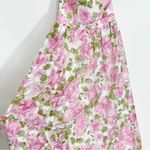 BHLDN Anthropologie  Jessa Floral Pink White Strapless Dress Formal Gown Photo 5