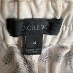 J.Crew  Pants Linen Blend Cream Brown Leopard Print Tapered Summer Weight Size 4 Photo 4