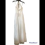 Monique Lhuillier ML White Keyhole Halter Neck A-line Gown Photo 4