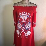 Chelsea and Violet Lightweight Red Embroidered Floral Dress Size XS Photo 3