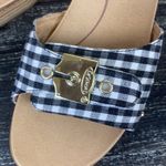 Dr. Scholls  Black & White Plaid Gingham Flat Slide Shoes 7 Photo 3