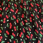 Vintage Blair Boutique Cherry Print Black Midi Skirt Size Large Photo 6
