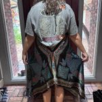 Womens halter top open back silky fabric asymmetrical hem dress green/black OS Black Size undefined Photo 3